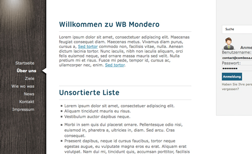 mondero - Websitebaker Templates